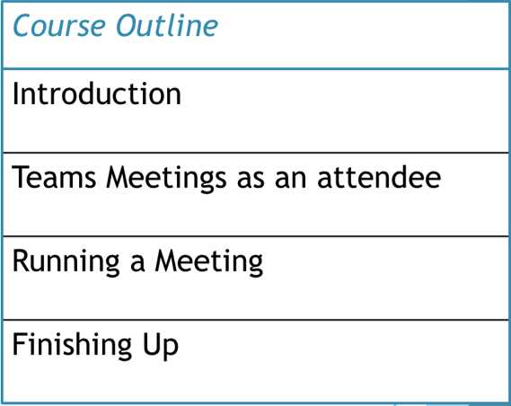 Teams Meetings Course Outline image