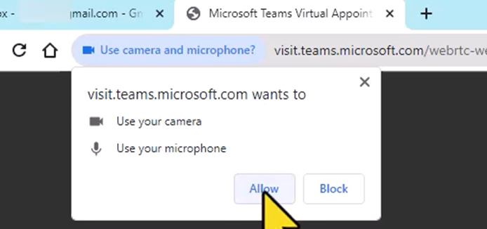 Trust Microsoft Teams to use your Camera and Microphone screen shot