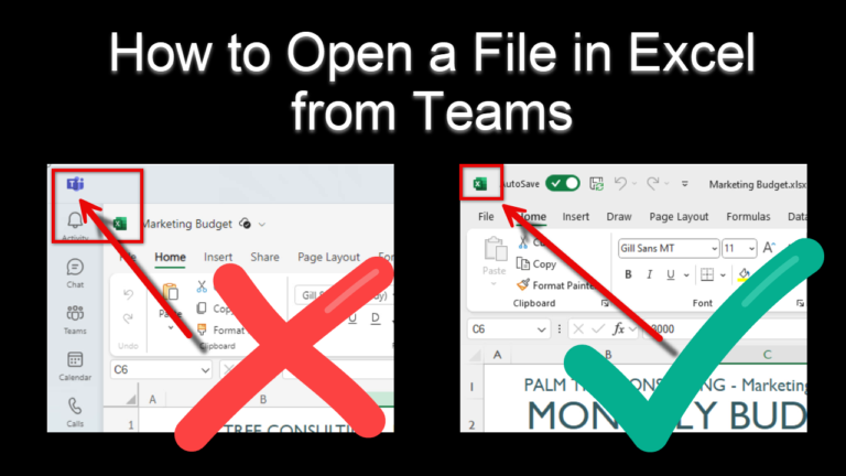 Open a file in full Excel from Teams